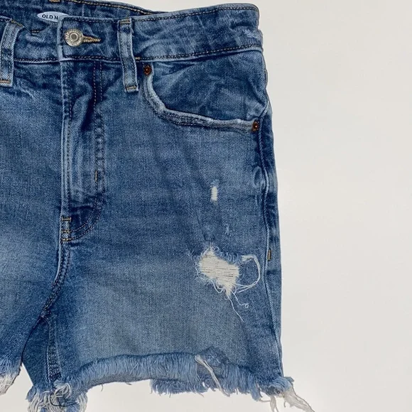 OLD NAVY jean or denim shorts - destructed - excellent condition - high rise - Picture 3 of 6